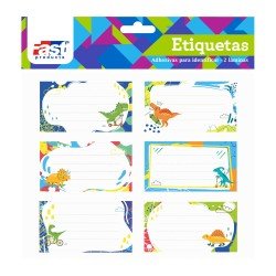 ETIQUETAS PARA CUADERNO FAST BX2 DINO (6X24)