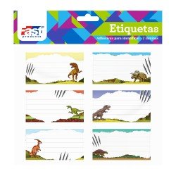 ETIQUETAS PARA CUADERNO FAST BX2 DINOSAURIOS (6X24)
