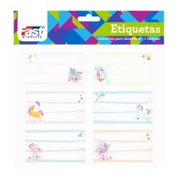 ETIQUETAS PARA CUADERNO FAST BX2 UNICORNIO (6X24)