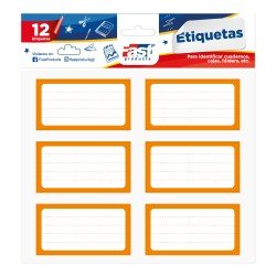 ETIQUETAS PARA CUADERNO FAST BX2 NARANJA (6X24)