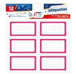 ETIQUETAS PARA CUADERNO FAST BX2 ROSADO (6X24)