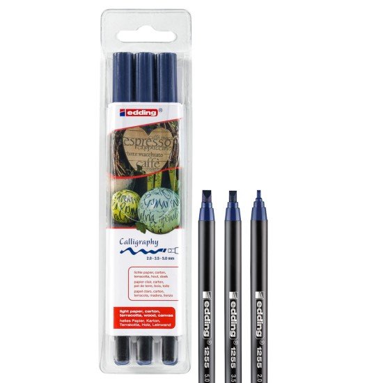 MARCADOR EDDING CALIGRAFICO 1255 BX3 AZUL ACERO
