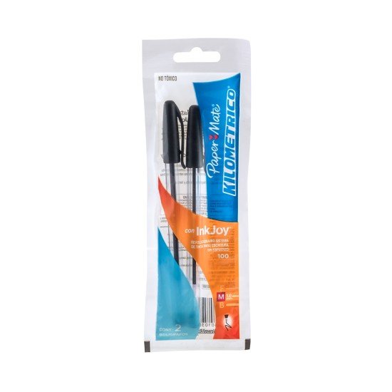BOLIGRAFO PAPER MATE KILOMETRICO 100 BX2 NEGRO (4X12)