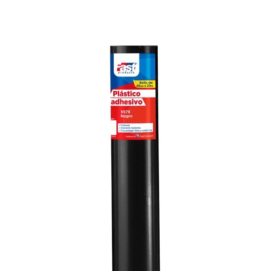 PLASTICO ADHESIVO FAST ROLLO 45CMX20M 5579 NEGRO (12)