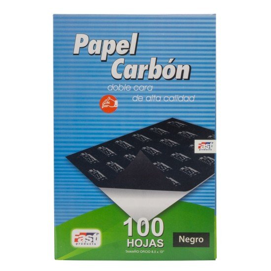 PAPEL CARBON FAST CX100 DORSO NEGRO OFICIO (10X5)