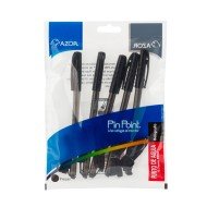 BOLIGRAFO AZOR 6805NE FINO 0.7MM BX5 NEGRO CON CORDON (12)