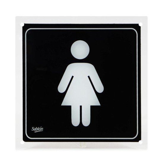 SEÑALIZACION SABLON 7737 16.5X16.5CM BAÑO MUJERES