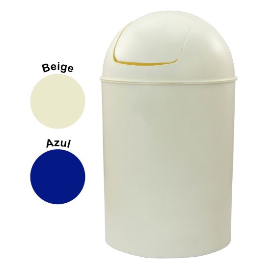 BOTE PARA BASURA SWING PLASTICO MEDIANO 20LT BEIGE AZUL