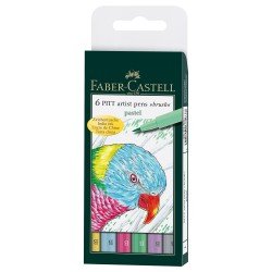 MARCADORES EN ESTUCHE FABER CASTELL PITT 167163 CARTON 6C PASTEL