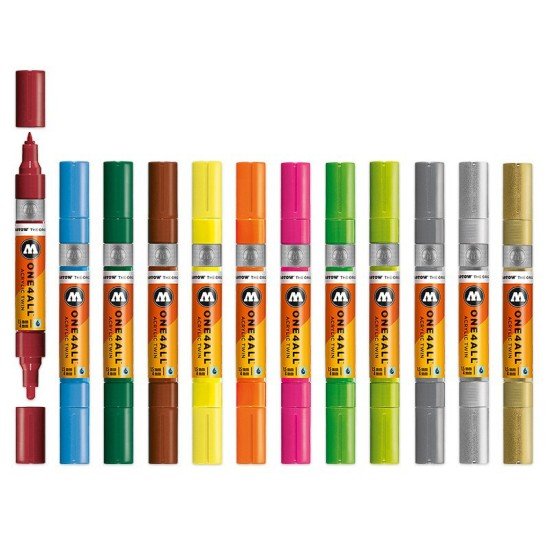 MARCADORES EN ESTUCHE MOLOTOW TWIN 1.5 4MM 200484 12C BAS