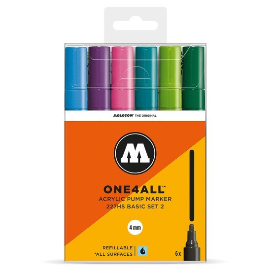 MARCADORES EN ESTUCHE MOLOTOW ONE 4MM 200454 6C BASIC 2