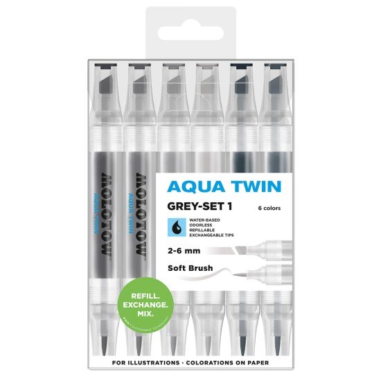 MARCADOR MOLOTOW AQUA TWIN 1MM 2 6MM SX6 729303 GREY