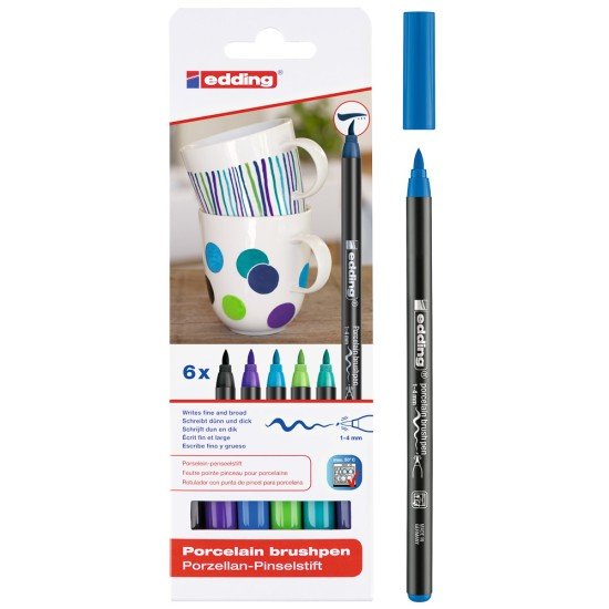 MARCADOR EDDING PORCELANA 4200 6 COLORES FRIOS (80)