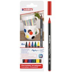 MARCADOR EDDING PORCELANA 4200 6 COLORES BASICOS (80)