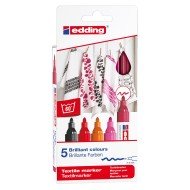 MARCADOR EDDING ROPA 4500 5 COLORES CALIDOS