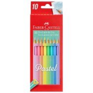 CRAYON DE MADERA FABER CASTELL 120510 10C LARGO PASTEL (10X12)