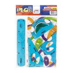 ESTUCHE GEOMETRICO FAST 305 FLEXIBLE PEQUEÑO REGLA 20CM (144)