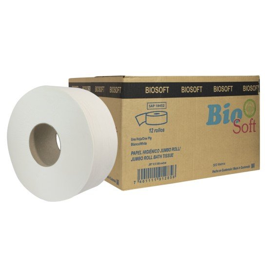 PAPEL HIGIENICO BIOSOFT DE 500MTS 1 HOJA CX12