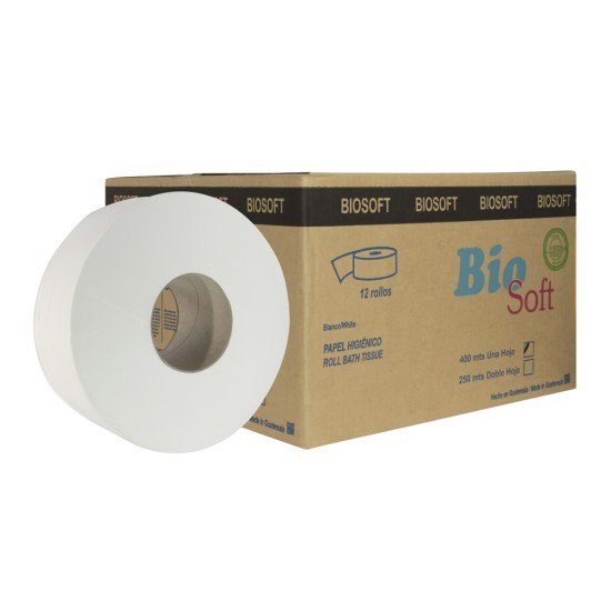 PAPEL HIGIENICO BIOSOFT DE 400MTS 1 HOJA CX12