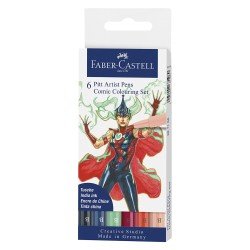 MARCADOR FABER CASTELL PITT 267196 COMIC BX6 COLORES