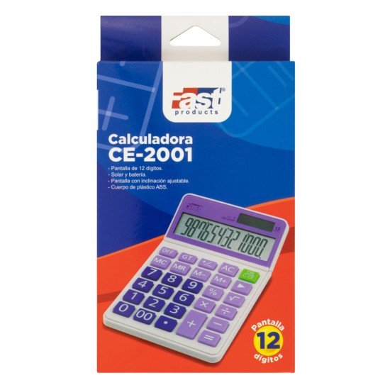 CALCULADORA DE ESCRITORIO FAST CE-2001 12D LILA (4X20)