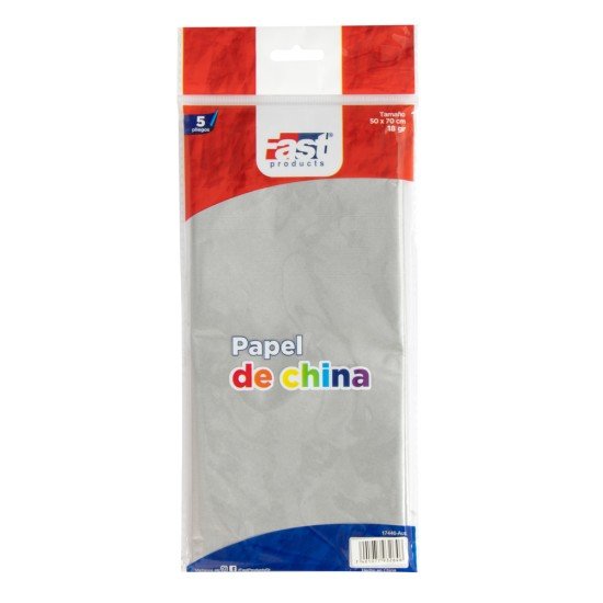 PAPEL DE CHINA FAST 50X70CM PX5 PLATEADO (576)
