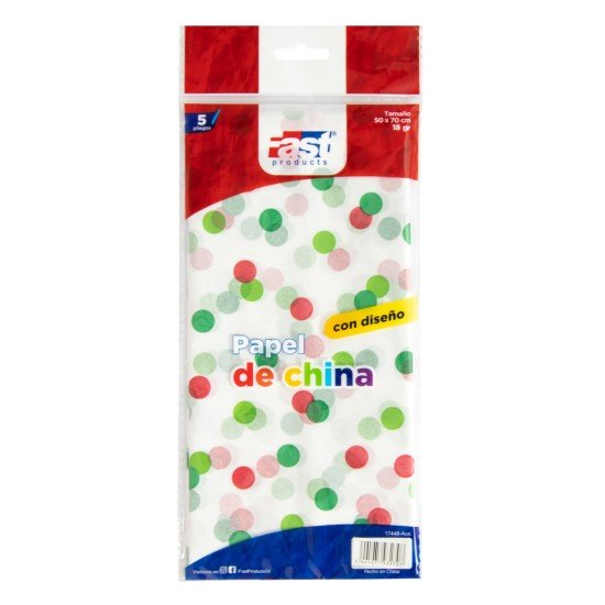 PAPEL DE CHINA FAST 50X70CM PX5 DEC 001 PNT VDE Y RJO (576)