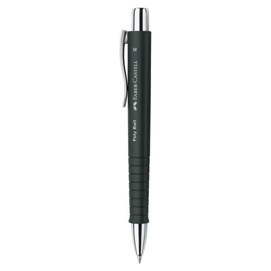 BOLIGRAFO FABER CASTELL NEGRO CON TINTA AZUL POLY BALL 241199 