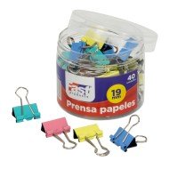 PRENSA PAPELES FAST 19MM CX40 COLORES SURTIDOS (96)
