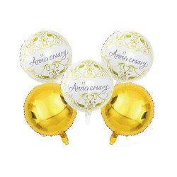 GLOBO FAST EN SET HAPPY ANNIVERSARY 5PZ (250)