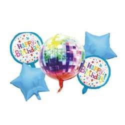 GLOBO FAST EN SET HAPPY BIRTHDAY ESFERAS 5PZ (250)