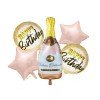 GLOBO FAST EN SET HAPPY BIRTHDAY CHAMPAGNE 5PZ (250)