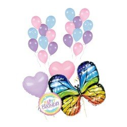 GLOBO FAST EN SET HAPPY BIRTHDAY MARIPOSA (250)