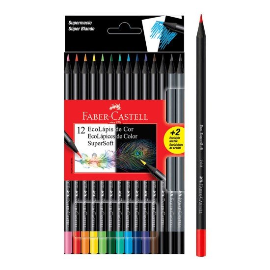 CRAYON DE MADERA FABER CASTELL SUPERSOFT 12 COL (96)
