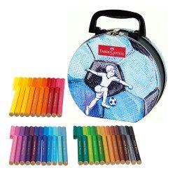 MARCADORES EN ESTUCHE FABER CASTELL 155538 METALICO 33C FUTBOL