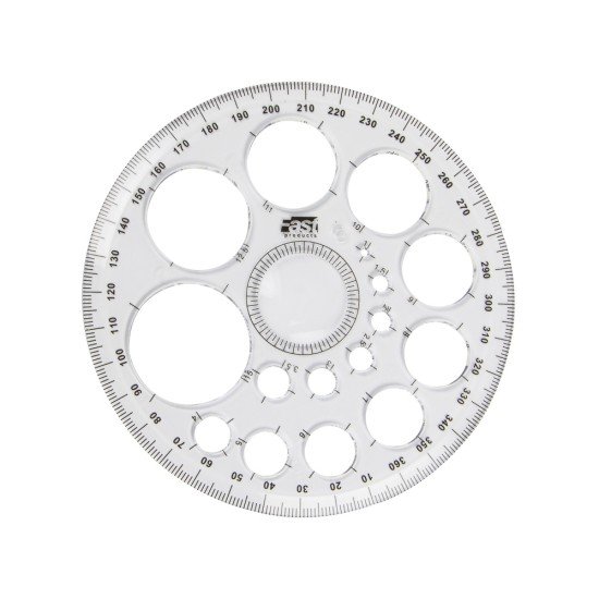 TRANSPORTADOR FAST 4128 DE 360° 12CM CON PLANTILLA (24X24)