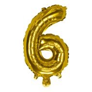 GLOBO FAST 16'' NUMERO DORADO 6 (25X40)