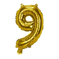 GLOBO FAST 16'' NUMERO DORADO 9 (25X40)