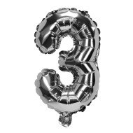 GLOBO FAST 16'' NUMERO PLATEADO 3 (25X40)
