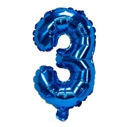 GLOBO FAST 16'' NUMERO AZUL 3 (25X40)