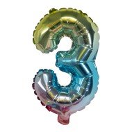 GLOBO FAST 16'' NUMERO ARCOIRIS 3 (25X40)