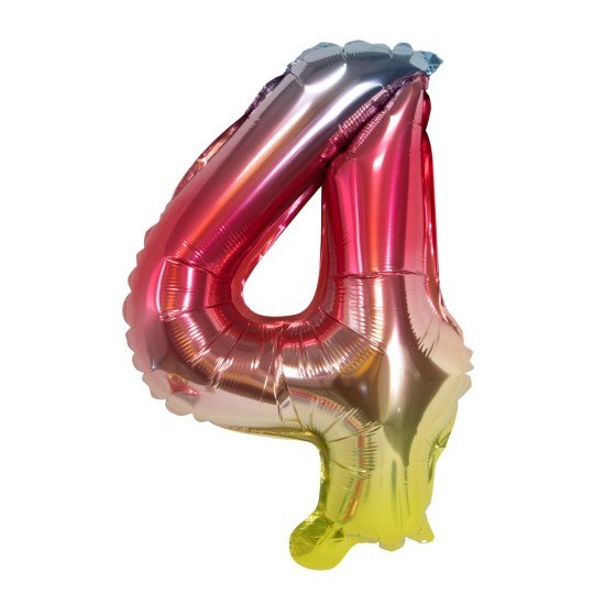 GLOBO FAST 16'' NUMERO ARCOIRIS 4 (25X40)