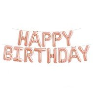GLOBO FAST LETRERO HAPPY BIRTHDAY 13PZ CHAMPAGNE (20X25)