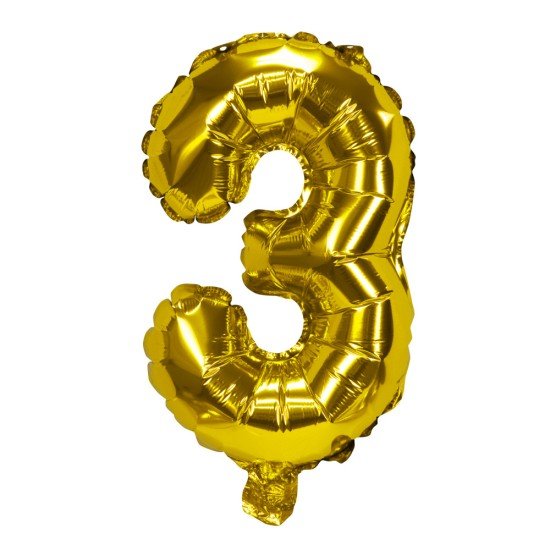 GLOBO FAST 32'' NUMERO DORADO 3 (25X40)