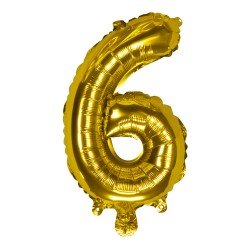 GLOBO FAST 32'' NUMERO DORADO 6 (25X40)