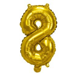GLOBO FAST 32'' NUMERO DORADO 8 (25X40)