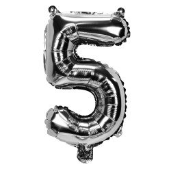 GLOBO FAST 32'' NUMERO PLATEADO 5 (25X40)
