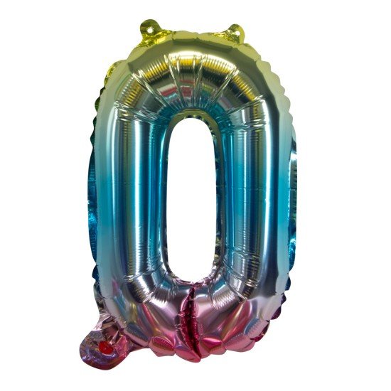 GLOBO FAST 32'' NUMERO ARCOIRIS 0 (25X40)
