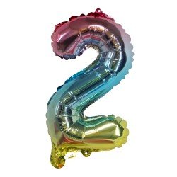 GLOBO FAST 32'' NUMERO ARCOIRIS 2 (25X40)