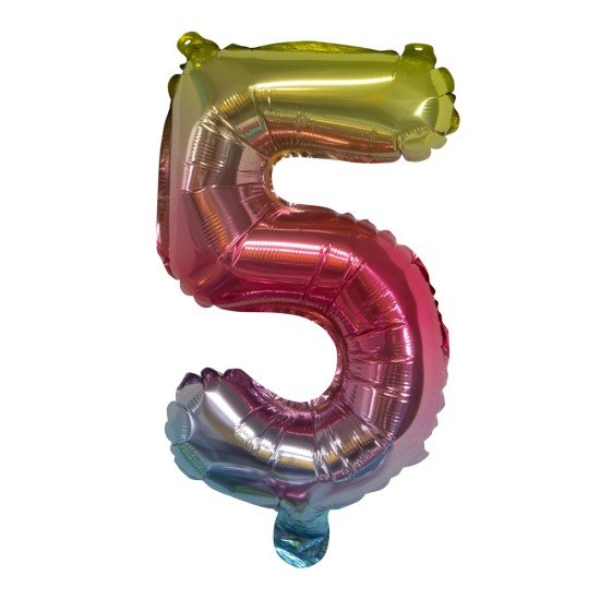 GLOBO FAST 32'' NUMERO ARCOIRIS 5 (25X40)